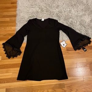 MSK Black Bell-Sleeves Dress